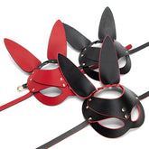 BDStyle Punk Gothic Cosplay Women Leather Bunny Ears Mask Blindfolds And Masks